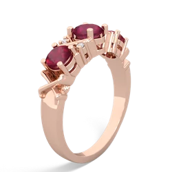 Lab Emerald Hugs And Kisses 14K Rose Gold ring R5016