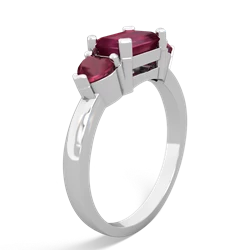 Lab Pink Sapphire Three Stone 14K White Gold ring R5235