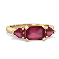 Ruby Three Stone 14K Yellow Gold ring R5235