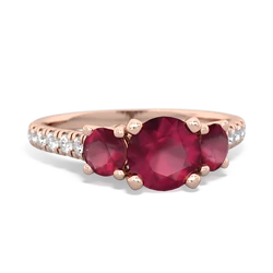 Lab Pink Sapphire Pave Trellis 14K Rose Gold ring R5500
