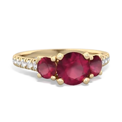 Lab Sapphire Pave Trellis 14K Yellow Gold ring R5500