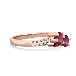 Ruby Infinity Pave Two Stone 14K Rose Gold ring R5285