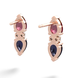 Ruby Bowtie Drop 14K Rose Gold earrings E0865