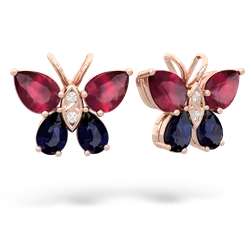 Ruby Butterfly 14K Rose Gold earrings E2215