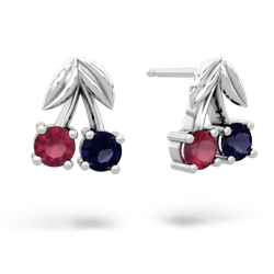 Ruby Sweet Cherries 14K White Gold earrings E7001