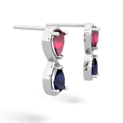 Ruby Infinity 14K White Gold earrings E5050