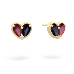 Ruby 'Our Heart' 14K Yellow Gold earrings E5072