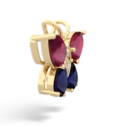 Ruby Butterfly 14K Yellow Gold pendant P2215