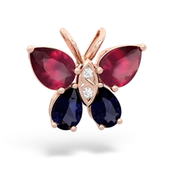 Ruby Butterfly 14K Rose Gold pendant P2215