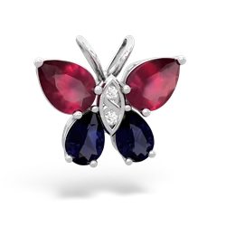 Ruby Butterfly 14K White Gold pendant P2215