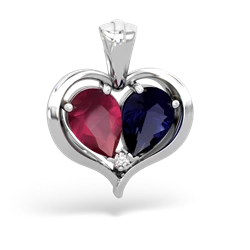 Ruby Two Become One 14K White Gold pendant P5330