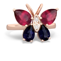 Ruby Butterfly 14K Rose Gold ring R2215