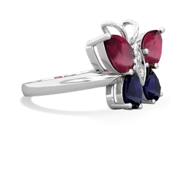 Ruby Butterfly 14K White Gold ring R2215