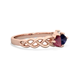 Ruby Heart To Heart Braid 14K Rose Gold ring R5870