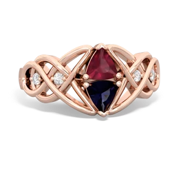 Ruby Keepsake Celtic Knot 14K Rose Gold ring R5300