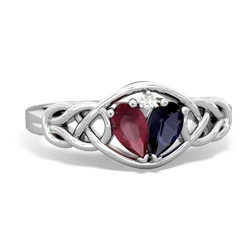 Ruby Celtic Love Knot 14K White Gold ring R5420