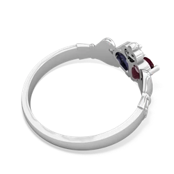 Ruby 'Our Heart' Claddagh 14K White Gold ring R2388