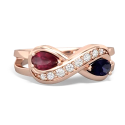 Ruby Diamond Infinity 14K Rose Gold ring R5390