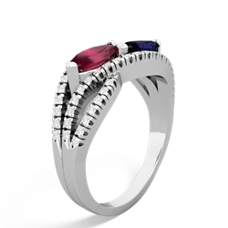 Ruby Diamond Rivers 14K White Gold ring R3070