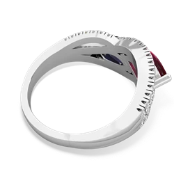 Ruby Diamond Rivers 14K White Gold ring R3070