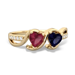 Ruby Side By Side 14K Yellow Gold ring R3090