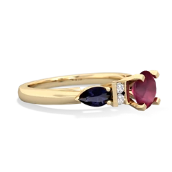 Ruby 6Mm Round Eternal Embrace Engagement 14K Yellow Gold ring R2005