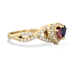 Ruby Diamond Twist 'One Heart' 14K Yellow Gold ring R2640HRT