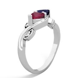 Ruby Floral Elegance 14K White Gold ring R5790