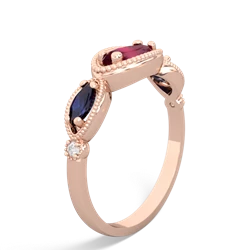 Ruby Milgrain Marquise 14K Rose Gold ring R5700