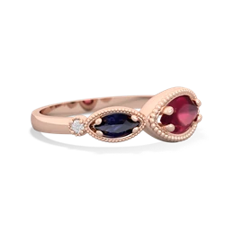 Ruby Milgrain Marquise 14K Rose Gold ring R5700