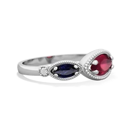 Ruby Milgrain Marquise 14K White Gold ring R5700