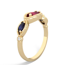 Ruby Milgrain Marquise 14K Yellow Gold ring R5700