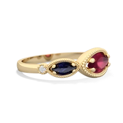 Ruby Milgrain Marquise 14K Yellow Gold ring R5700