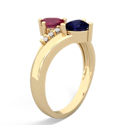 Ruby Heart To Heart 14K Yellow Gold ring R2064