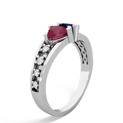 Ruby Heart To Heart 14K White Gold ring R3342