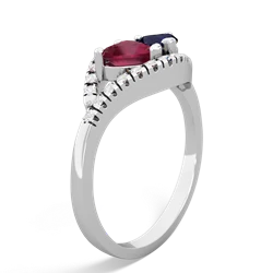 Ruby Mother And Child 14K White Gold ring R3010