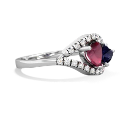 Ruby Mother And Child 14K White Gold ring R3010