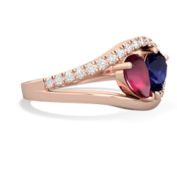 Ruby Nestled Heart Keepsake 14K Rose Gold ring R5650