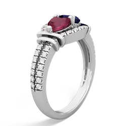 Ruby Art-Deco Keepsake 14K White Gold ring R5630