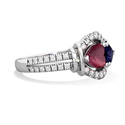 Ruby Art-Deco Keepsake 14K White Gold ring R5630