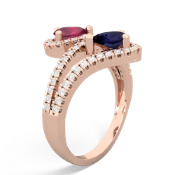 Ruby Diamond Dazzler 14K Rose Gold ring R3000