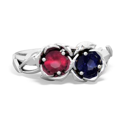 Ruby Rose Garden 14K White Gold ring R5510