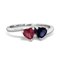 Ruby Sweethearts 14K White Gold ring R5260