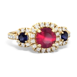 Ruby Regal Halo 14K Yellow Gold ring R5350