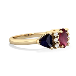 Ruby Antique Style Three Stone 14K Yellow Gold ring R2186