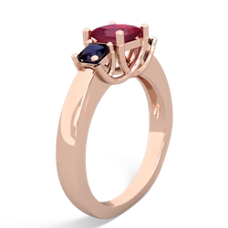 Ruby Three Stone Trellis 14K Rose Gold ring R4015