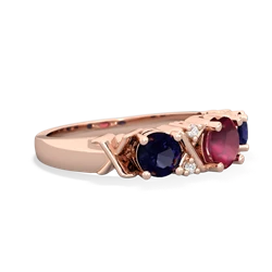 Ruby Hugs And Kisses 14K Rose Gold ring R5016