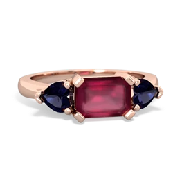 Ruby Three Stone 14K Rose Gold ring R5235