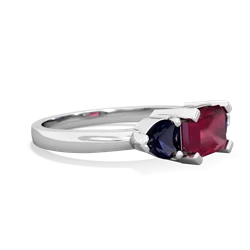 Ruby Three Stone 14K White Gold ring R5235