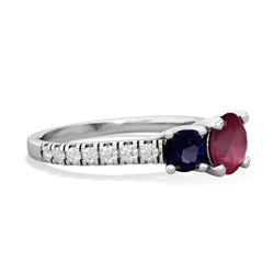 Ruby Pave Trellis 14K White Gold ring R5500